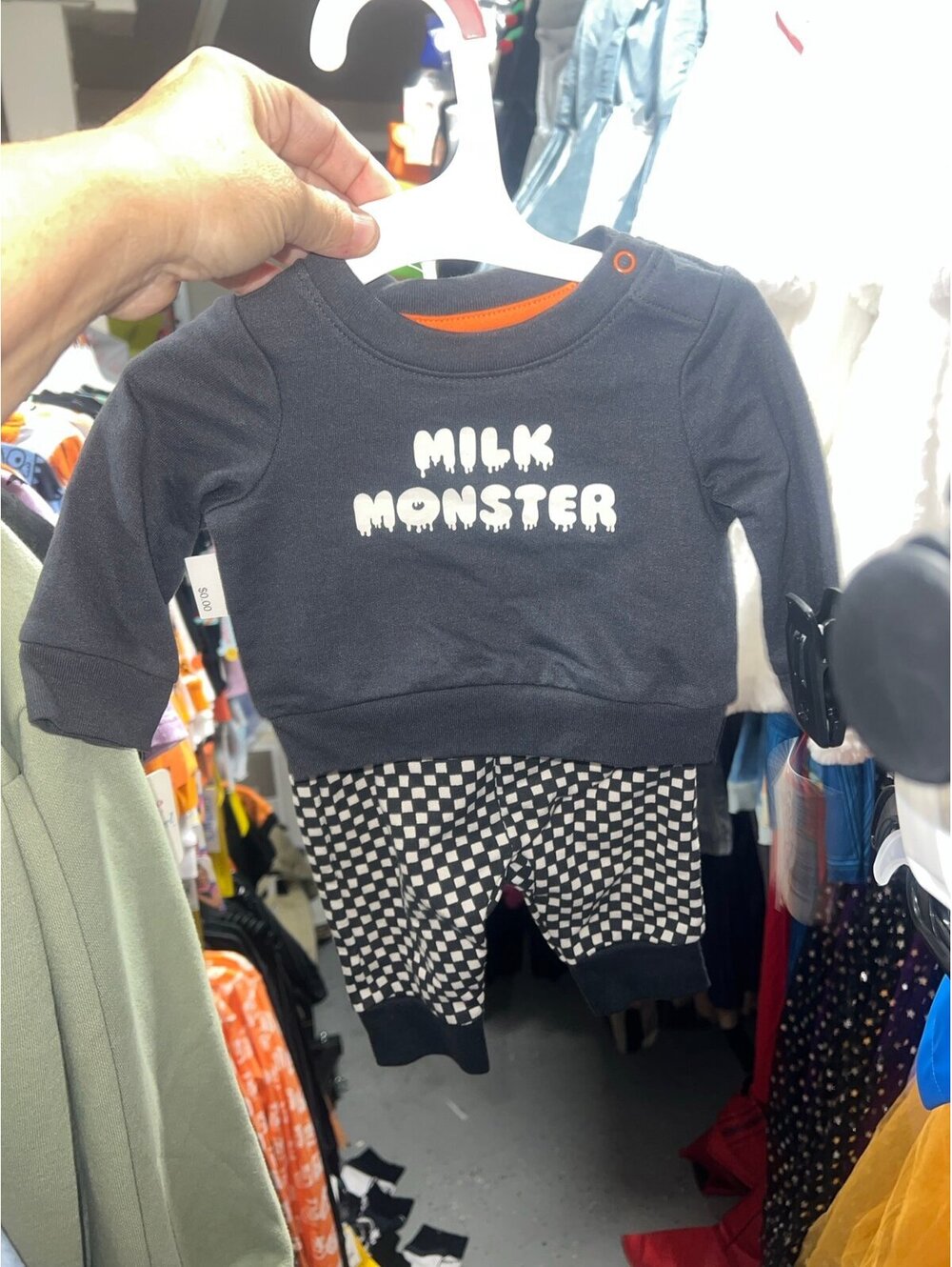 Baby "Milk Monster" Long Sleeve Top and Pants Set